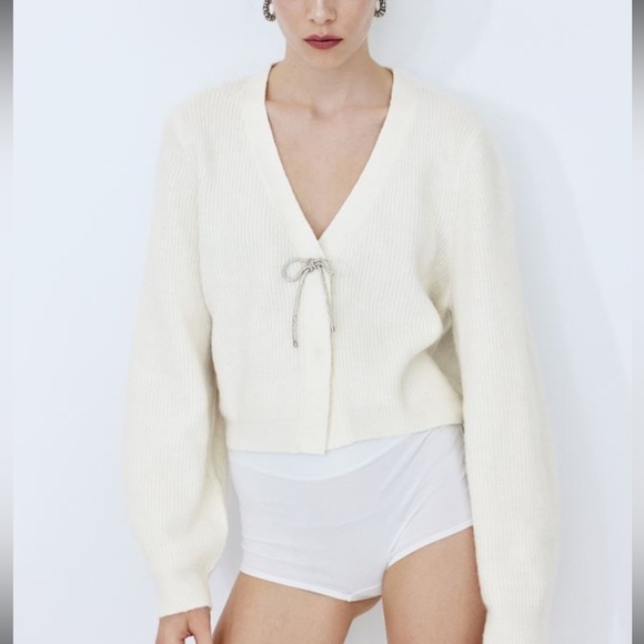 H&M Rhinestone Bow Cardigan in S. SOLD OUT ONLINE! - Picture 4 of 5